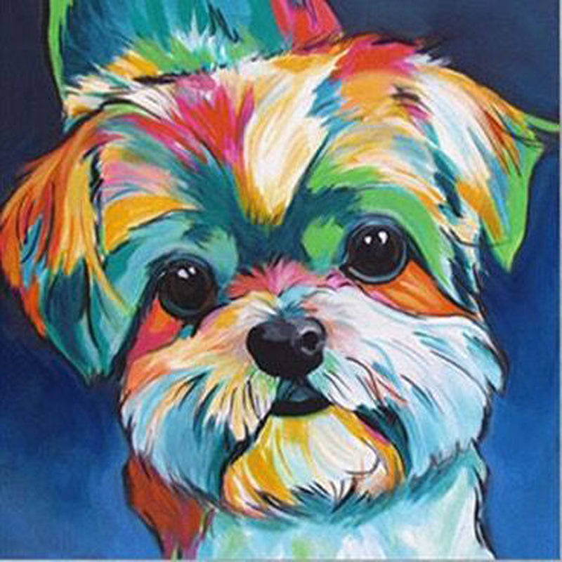 Colorful Little Dog - Special Diamond Painting – All Diamond Painting