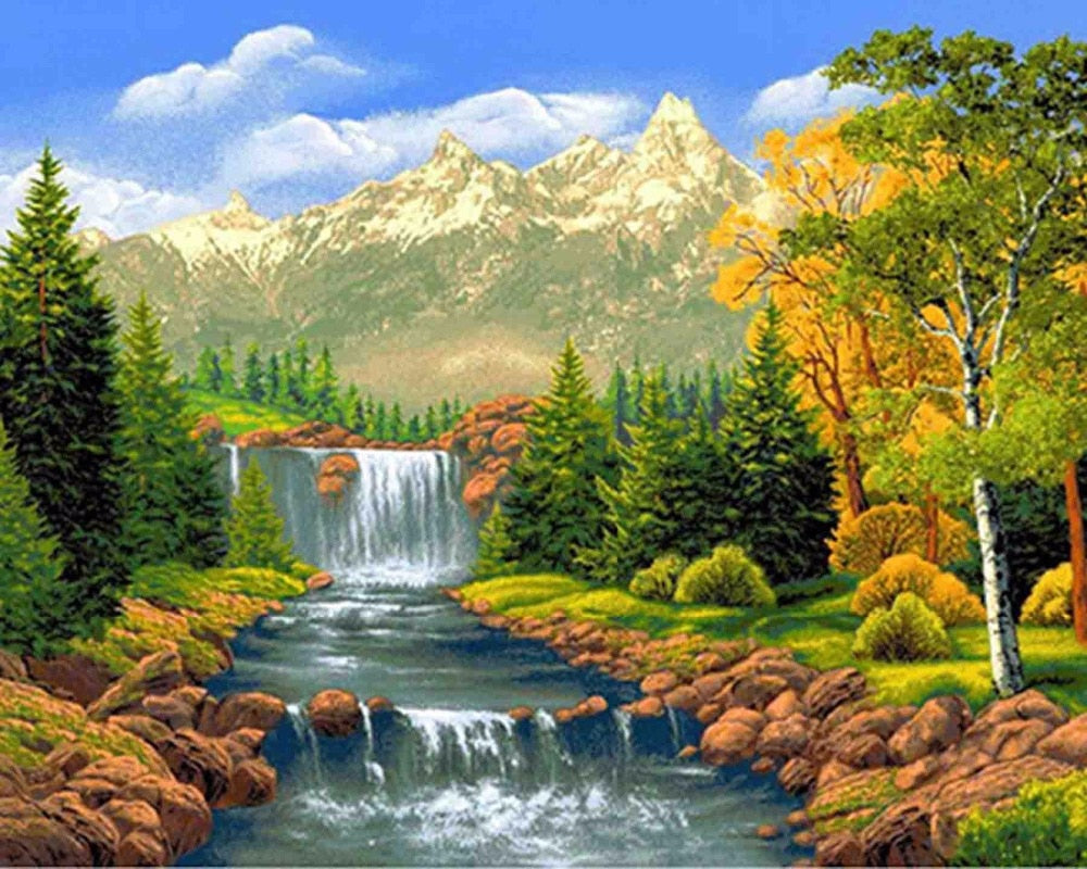  Wenpeef Diamond Painting Waterfall Landscape Diamond Art Kits  80x220cm 5D DIY Full Drill Paint by Number for Adults Arts and Crafts Cross  Stitch Large Canvas Wall Art Home Decorations 32x88in W-9363