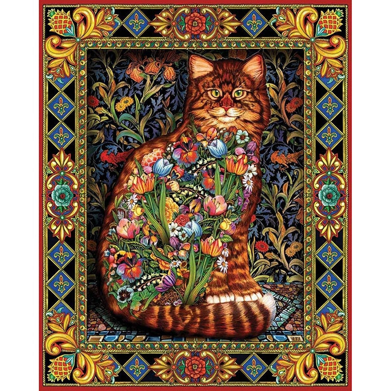 Diamond painting kit - Colorful cat Embroidery Mosaic Cross Stitch Full  Square
