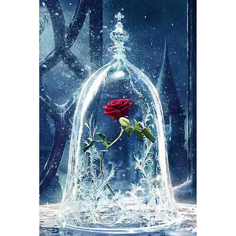 AB Beauty and The Beast Glass Rose - Premium Diamond Painting Kit – Home  Craftology