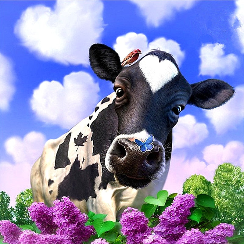 Sweet Cow And Blue Sky Diamond Painting Kit - DIY