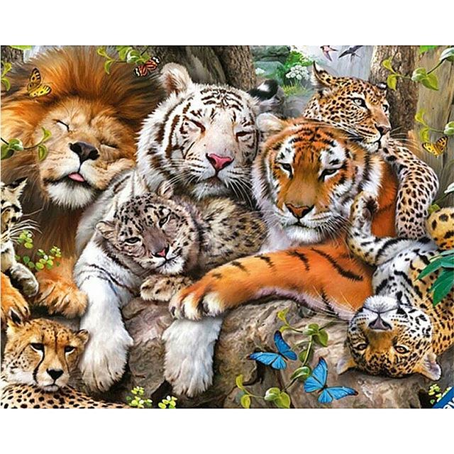 Lion Family Together Diamond Painting Kit - DIY