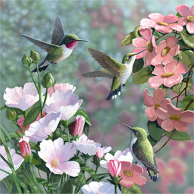 Hummingbirds Flowers Diamond Painting Kit - DIY