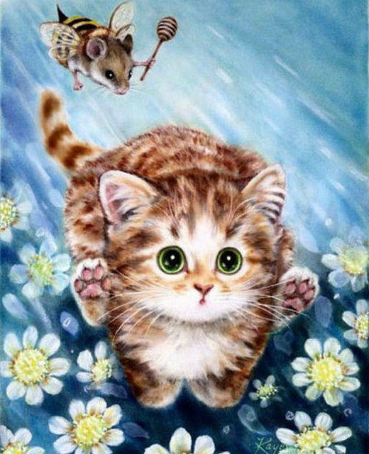 Cat Diamond Painting Novelties Animal Full Square Round Diamond
