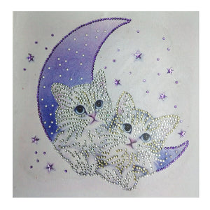 Special Shaped Cats Moon Cute Diamond Painting Kit - DIY
