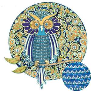 Special Shaped Owl Blue Diamond Painting Kit - DIY
