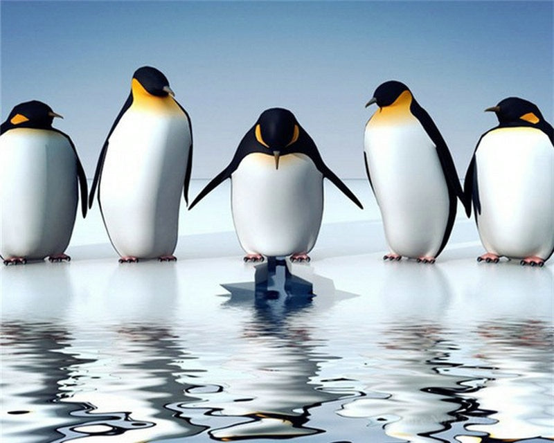 Reflection Penguins Diamond Painting Kit - DIY