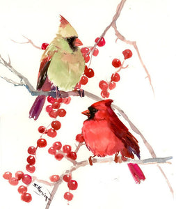 Cardinal Male And Female Diamond Painting Kit - DIY