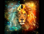 Lion Colors Blue Orange Diamond Painting Kit - DIY