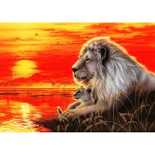 Lion And Baby Diamond Painting Kit - DIY