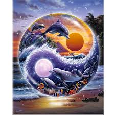 Yin and Yang Dolphins Diamond Painting Kit - DIY