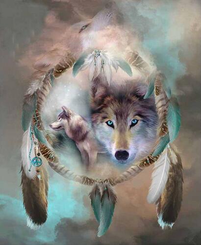 Psychedelic Wolf, 5D Diamond Painting Kits